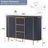 SinCiDo Sideboard Buffet Servers with 2 Doors & 3 Drawers, 54″W Luxury Fluted Kitchen Storage Cabinet with Faux Marble Tabletop - 2 of 4