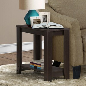 FONTOI End Tables Minimalist Style, Straight Leg Design, Dark Wood Side and Modern Design Table for Home Office Decor, Brown, 28"*15"*6" - 1 of 4