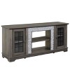 SEVOBAL Utility Storage Cabinets Modern TV Stand with Faux Stone Design and 2 Door Storage for Living Room, Gray, 58.31"*15.39"*26.06" - 2 of 4