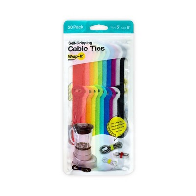 Wrap-It 20pk 5" and 8" Storage Self-Gripping Cable Ties