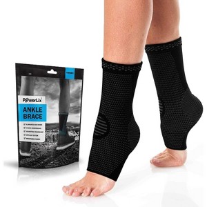 Powerlix Ankle Compression Support Sleeve (Pair) for Injury Recovery ,  Pain - 1 of 4