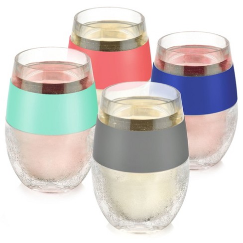Host Wine Freeze Set Of 4 Plastic Double Wall Insulated Freezable Drink  Chilling Tumbler, Wine Glasses For Red And White Wine, 8.5 Oz, Assorted  Colors : Target
