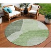 Olive Green And Fern Green Abstract Washable Indoor Outdoor Area Rug - 2 of 4