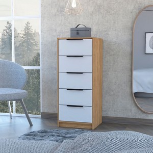 Okak Modern 5-Drawer Vertical Bedroom Dressers,Storage Chest of Drawers Wooden Tall Dresser Chest for Living Room,Entryway - 1 of 4