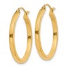 Black Bow Jewelry 2mm, 14k Yellow Gold, Polished Square Tube Hoops, 25mm (1 Inch) - 2 of 4