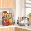 2 Tier Fruit Bowl Stackable Wall Mounted Hanging Basket with Wood Lid and 4 Banana Hanger Hooks - 4 of 4