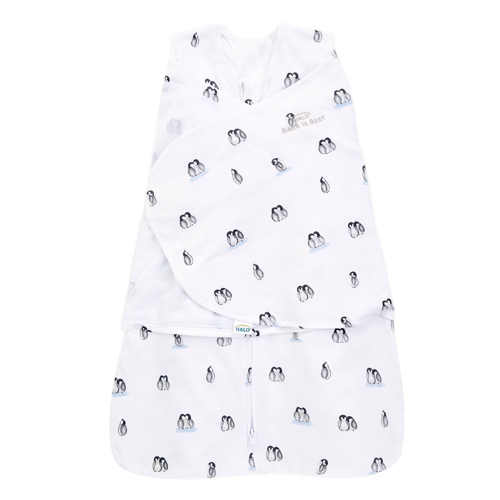 HALO Innovations Sleepsack 100% Cotton Swaddle Wrap - Penguins - NB -  82205026