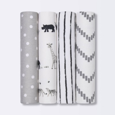 Flannel Baby Blanket - Cloud Island&#8482; Two by Two Animals - 4pk