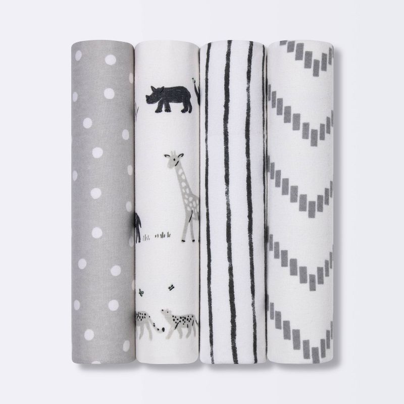 Flannel Baby Blanket - Cloud Island&#8482; Two by Two Animals - 4pk, 1 of 5
