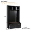 Lycvki Versatile 4-in-1 Hall Tree with 6 Golden Hooks, Wood Grain Bench - 4 of 4