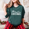 Simply Sage Market Women's Hello Christmas Trees Long Sleeve Garment Dyed Tee - 2 of 4