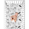 Sweet Jojo Designs Boy Girl Unisex Gender Neutral Baby Fitted Crib Sheet Fox Black and White - image 4 of 4