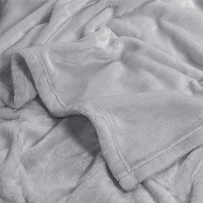 Light Grey Luxury Fleece Throw Blanket for Sofa Couch