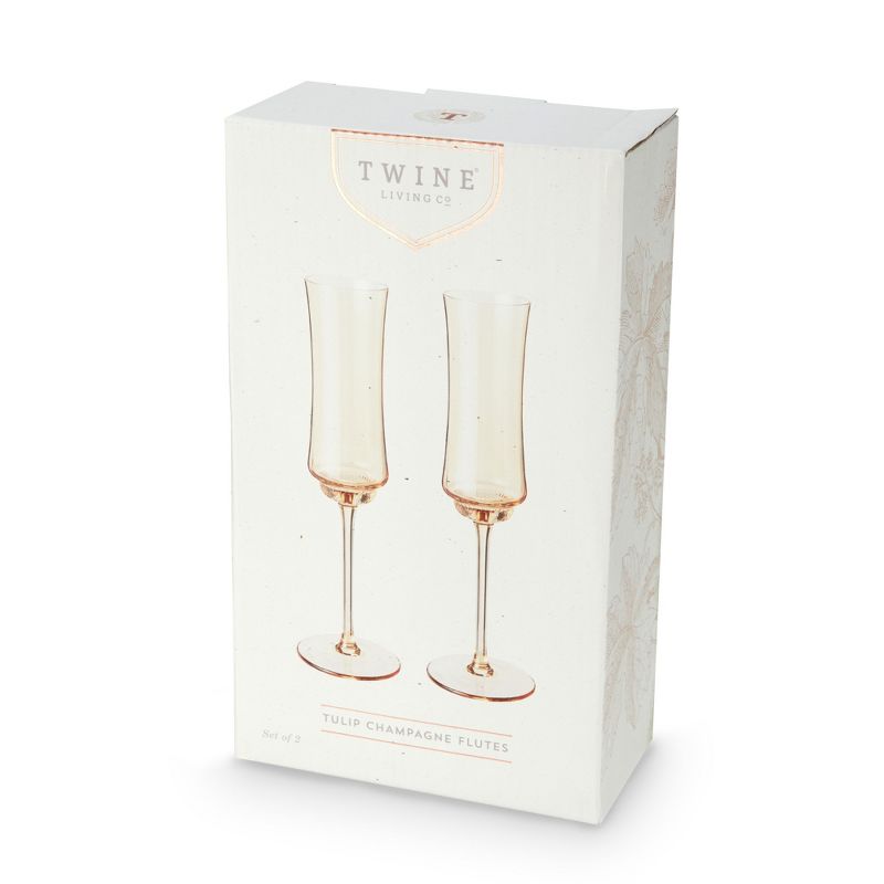 Twine Tulip Champagne Flutes, Gold Amber Tinted, 6 of 9