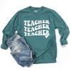Simply Sage Market Teacher Stacked Wavy Heart Garment Dyed Long Sleeve - 3 of 4