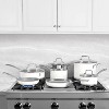 Cuisinart Matte 11pc Stainless Steel Cookware Set MW89-11 - White: Tempered Glass Lids, Ergonomic Handles, Dishwasher-Safe - 2 of 4