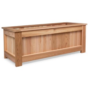 All Things Cedar 4 Foot Wide Cedar Box Planter, Outdoor Patio, Deck & Porch Raised Garden Bed for Flowers, Herbs & Vegetables, Natural - 1 of 4
