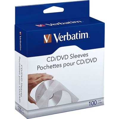 Verbatim CD/DVD Paper Sleeves with Clear Window - 100pk Box - Sleeve - Paper