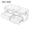 Storage Bench, Soft Storage Bench With Detachable Cushion Seat, 2 Drawers, Hidden Storage Space, Shoe Entryway Bench For Living 4.6"H, Espresso - 3 of 4