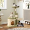 Tangkula Multi-level Cat Tree Cute Cat Tower w/ Top Perch Private Condo Side Basket - 3 of 4