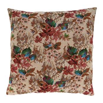Saro Lifestyle Jacquard Flower  Decorative Pillow Cover