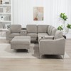 Aortzio Corduroy 95.7"W Section Sofa Combination,7 Seats,With Ottoman,Can Be Combined At Will - 2 of 4