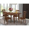 HomeStock 5-Piece Rectangle Mahogany Finish Solid Wood Top Dining table with 4-Chairs - 2 of 4