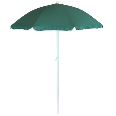 Sunnydaze Outdoor Travel Portable Beach Umbrella with Tilt Function and Push Open/Close Button - 5' - Green