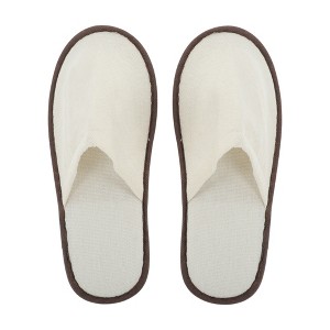 Unique Bargains Thick Linen Slippers Disposable Slippers Beige Brown 1 Pair - 1 of 4