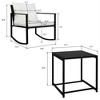 TROPOW 3-Piece Outdoor Rocking Bistro Set - Modern Wicker Patio Furniture with Rocking Chairs & Glass Coffee Table Conversation Sets - 2 of 4