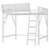 Sapphtopaz Metal Loft Bed with Storage Shelves,High Bed Frame with Ladder & Guardrail,Space-Saving Loft Bed Frame for Adults&Teen - 4 of 4