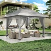 13x13FT Pop-Up Gazebo with Mosquito Net, Instant Canopy Tent, Double Roof, Adjustable Height, UV-Resistant Outdoor Shelter for Patio & Garden - 4 of 4