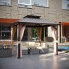 Cesicia 2 Set 10 x 10 Outdoor Patio Gazebo Canopy Tent With Ventilated Double Roof And Mosquito net, Suitable for Lawn, Garden, Backyard,Brown Top - 3 of 4