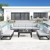 LayinSun 9-Piece Large Outdoor Modular L-Shaped Sectional Set with Coffee Table - 2 of 4