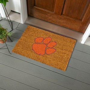 EvergreenNCAAClemson Tigers Logo Natural Coir 28 x 16 Inches Indoor Outdoor Doormat - 1 of 4
