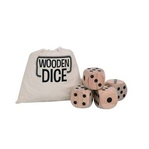 Transpac Wood 2.75 in. Tan Spring Outdoor Dice Set with Bag Set of 5 - 1 of 2