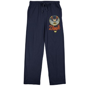 Batman 66 TV Show Main Hero Classic Art Men's Navy Sleep Pajama Pants - 1 of 2