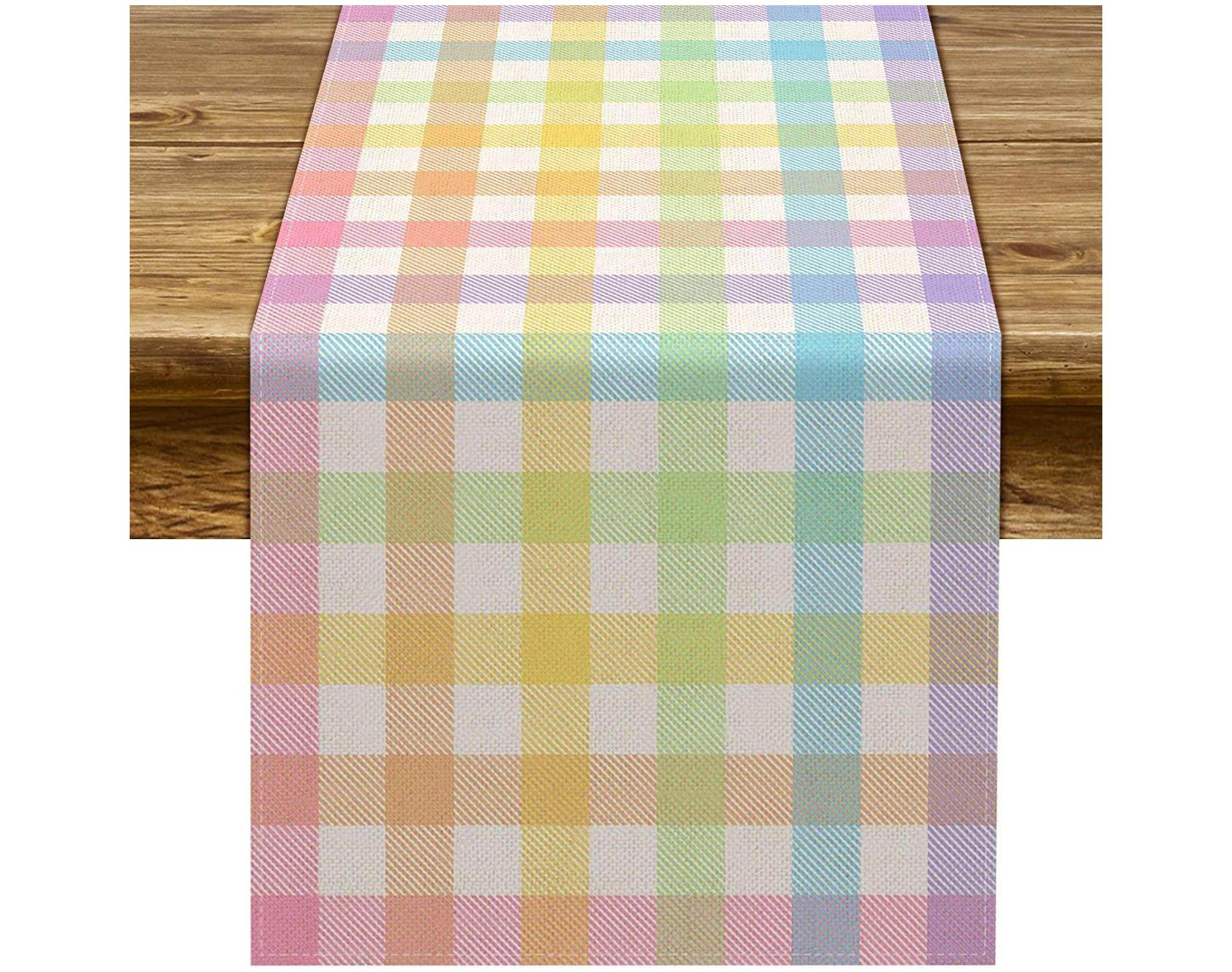 Easter Buffalo Plaid Check Table Runner, 13"x71"