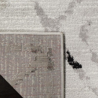 Ivory and Grey Geometric Hand-knotted 8' x 10' Area Rug