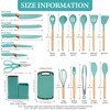 19-Piece Cooking Tools and Knives Set, Kitchen Utensils Set, Non-Scratch, Heat-Resistant（Green） - 2 of 4