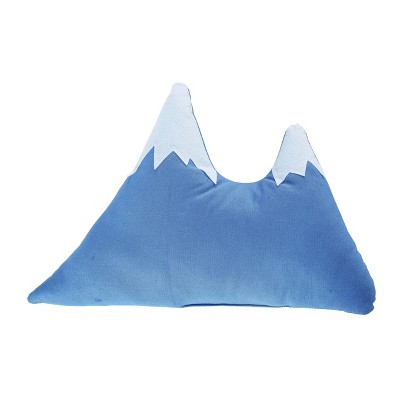 Transpac Polyester 16 in. Blue Spring Fabric Stuffed Mountain Pillow