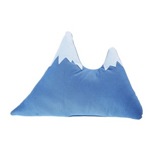 Transpac Polyester 16 in. Blue Spring Fabric Stuffed Mountain Pillow - 1 of 2