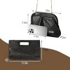 2Pcs Purses for Women, Woven Texture Design PU Leather Women's Handbags with Chain, Modern Black Evening Bag for Wedding, Party and Everyday Use - 4 of 4