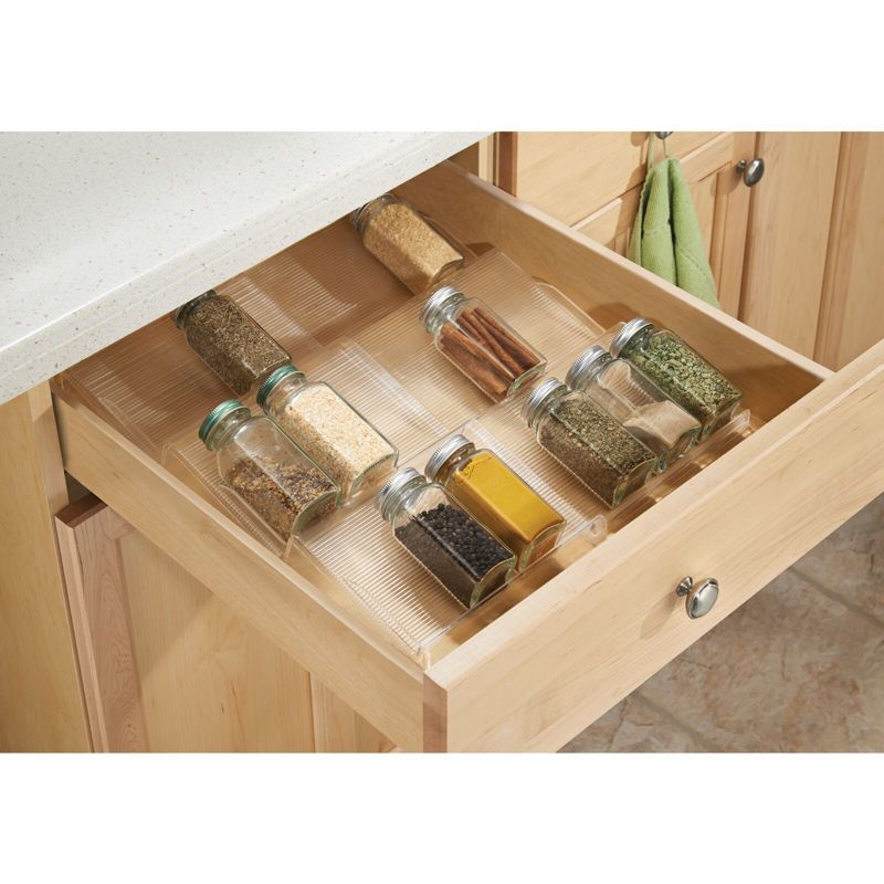 mDesign Expandable Plastic Spice Rack Kitchen Drawer Organizer, 3 Tiers, 2 of 10