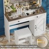 Makeup Vanity Desk with LED Lighted Mirror, Extra Large Storage， Makeup Vanities Table with 2 Drawers, Stool for Bedroom - 3 of 4