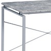 Vynxaria Grey Silver Desk with Metal Sled Legs Contemporary Base Writing Table for Home Office Studio - 4 of 4
