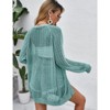 Womens Summer Lightweight Cardigan Long Sleeve Open Front Loose Beach Crochet Cover Up - 3 of 4