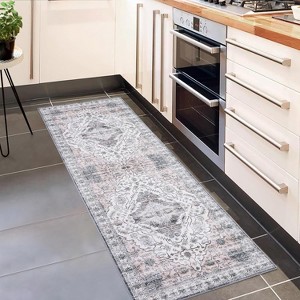 Rugs Machine Washable Area Non-Slip Stain Resistant Rug, Kids & Pets Friendly, Vintage Boho Carpet, Low Pile Indoor Rugs - 1 of 4