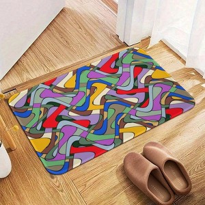 Art Wave Abstract Modern Bathroom Rugs Winter Bath Mat Absorbent Non Slip Bathroom Mat Christmas Soft Floor Carpet 16x20 Inches - 1 of 1