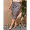 Womens Plus Size Capris with Belt Elastic High Waist Work Pants Dressy Pockets Business Casual Pants - 3 of 4